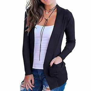 Black Open Front Cardigan Sweater NEW 🏷️